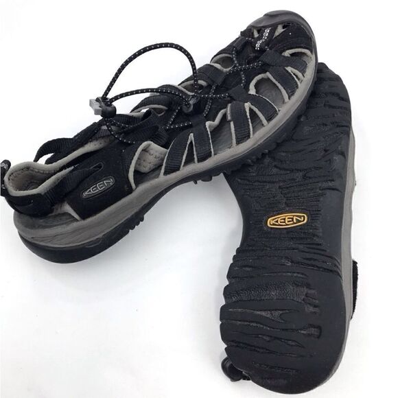 Keen Whisper Black Gray Waterproof Anti Odor Anatomic Footbed Performance Sandal - Picture 5 of 12